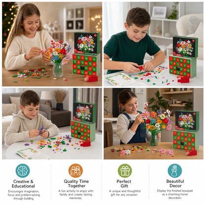 Christmas Building Block Flower Bouquet Advent Calendar