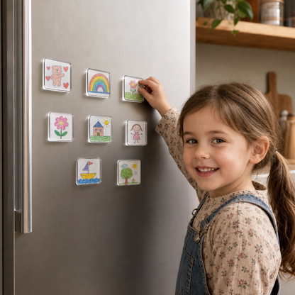 Clear Acrylic Magnetic Photo Frames with Adhesive Backing