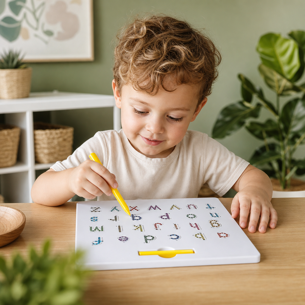 2-in-1 Magnetic Letter Tracing Board for Uppercase & Lowercase Writing Practice