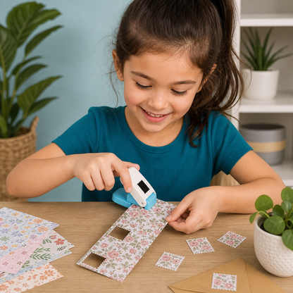 DIY Postage Stamp Paper Punch for Kids’ Arts & Crafts