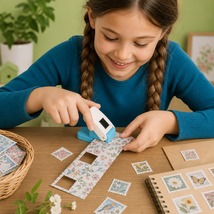 DIY Postage Stamp Paper Punch for Kids’ Arts & Crafts