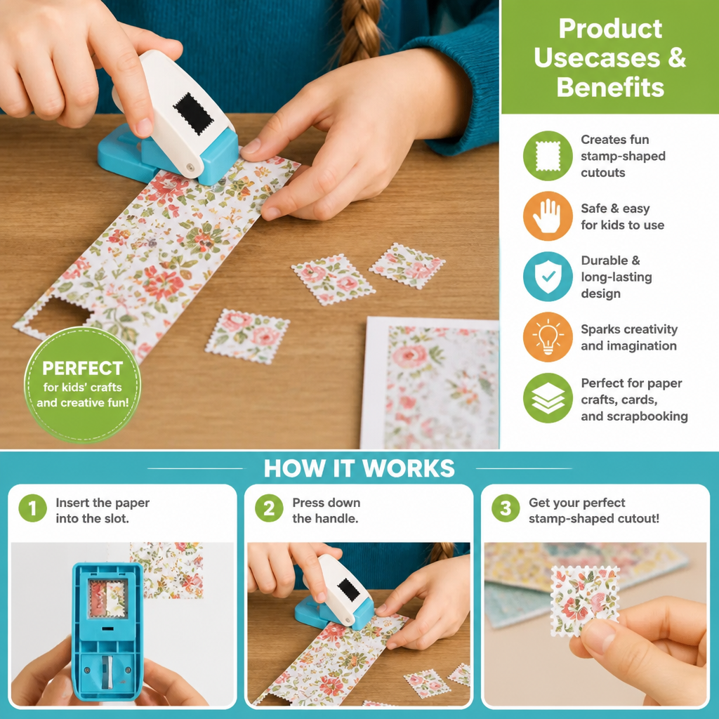 DIY Postage Stamp Paper Punch for Kids’ Arts & Crafts
