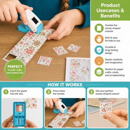DIY Postage Stamp Paper Punch for Kids’ Arts & Crafts