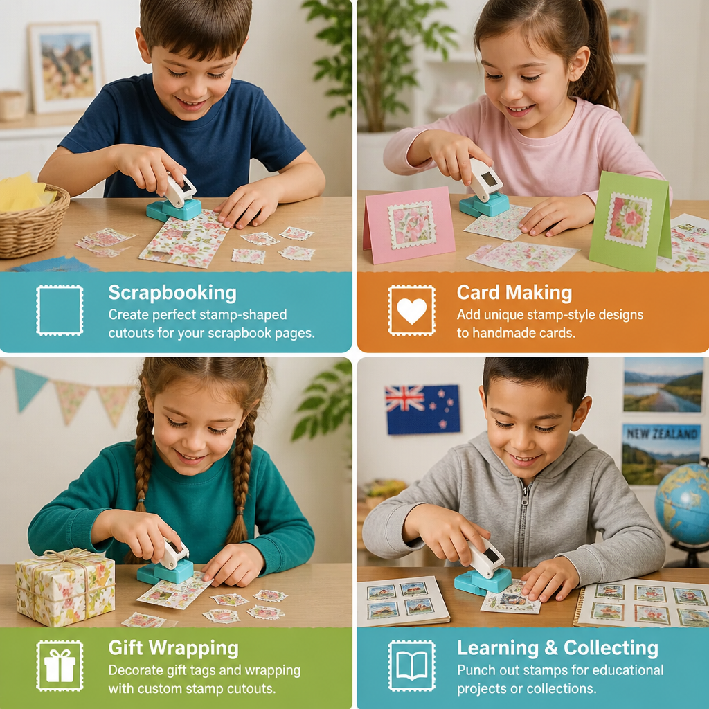 DIY Postage Stamp Paper Punch for Kids’ Arts & Crafts