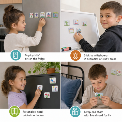 Clear Acrylic Magnetic Photo Frames with Adhesive Backing