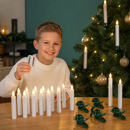 Magic Wand-Controlled Floating LED Candles with Hanging Hooks