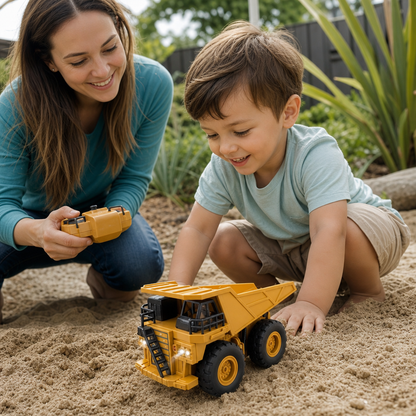 Remote-Controlled Dump Truck with Lights – Construction Vehicle Toy