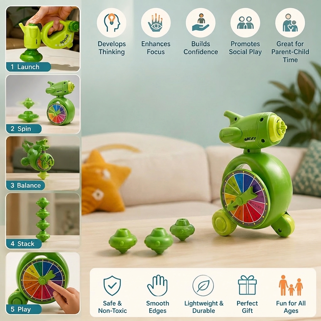 5-in-1 Gyro Educational Toy – Spinning, Balancing & Stacking Skill Game for Kids
