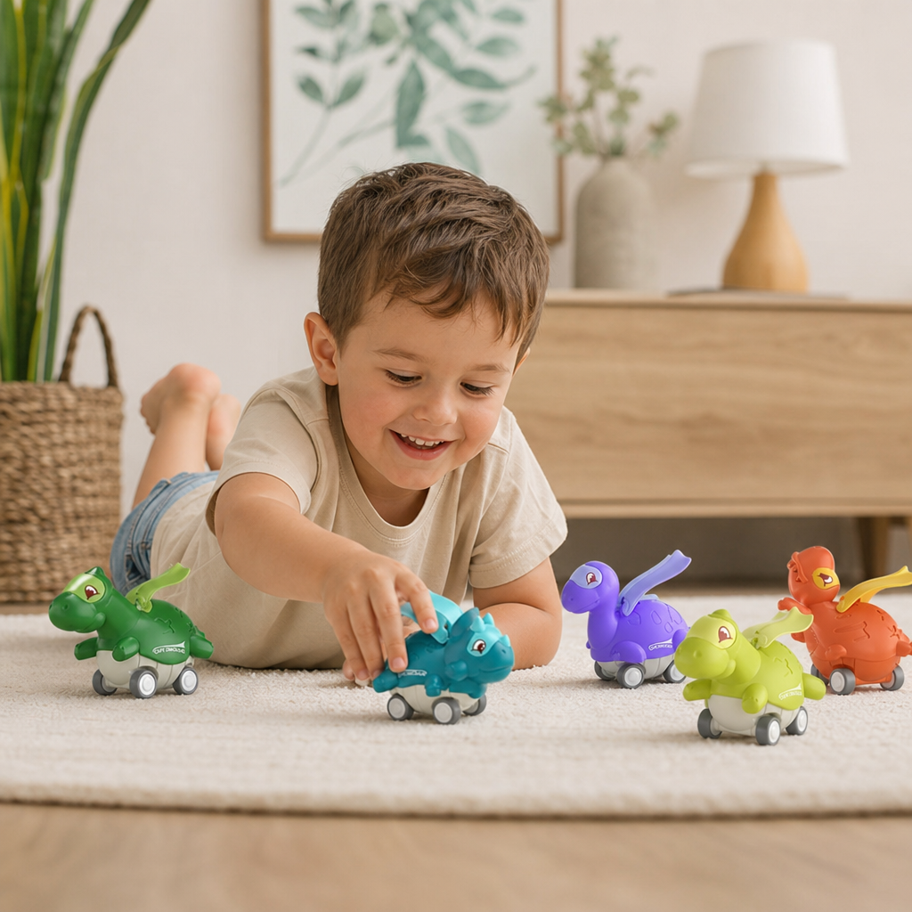 Press & Go Dinosaur Cars – Rolling Dinosaur Toys for Kids