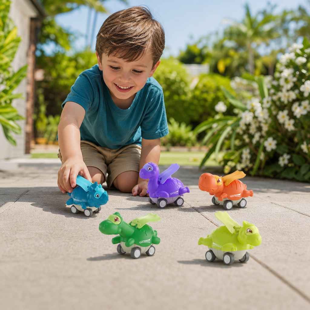 Press & Go Dinosaur Cars – Rolling Dinosaur Toys for Kids