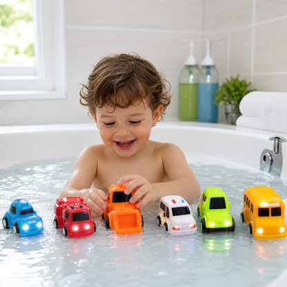 Light-Up Bath Toy Car Set – Water-Activated Baby Bath Toys