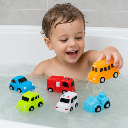 Light-Up Bath Toy Car Set – Water-Activated Baby Bath Toys