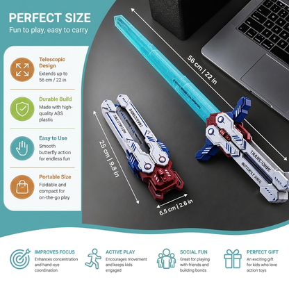 Glowing Telescopic Butterfly Sword Toy