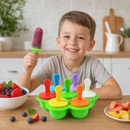 7-Piece Silicone Popsicle Mold – Reusable Ice Pop Maker for Kids