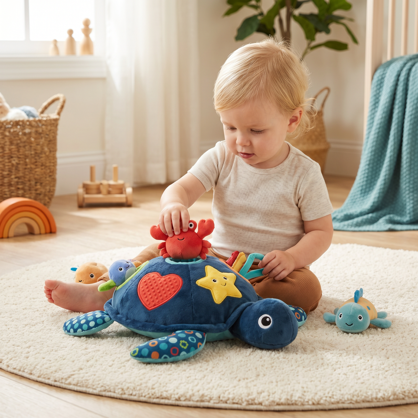Montessori Turtle Activity Toy – Soft Sensory Play for Kids