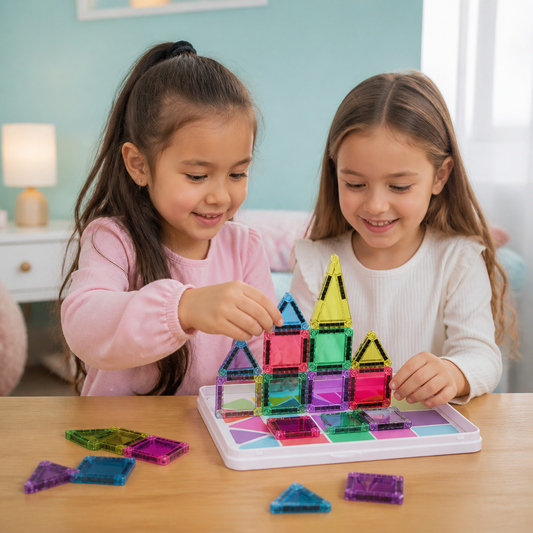 Compact Magnetic Tiles – 40-Piece Montessori Travel Set