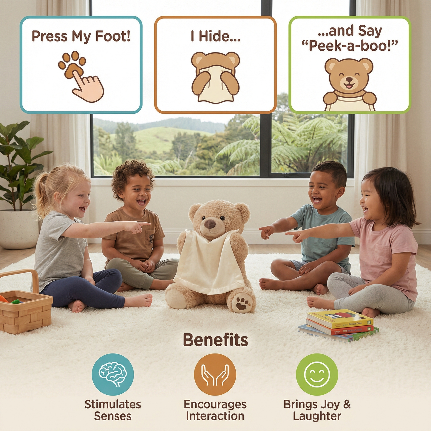 Peek-a-boo Teddy Bear – Interactive Plush Toy