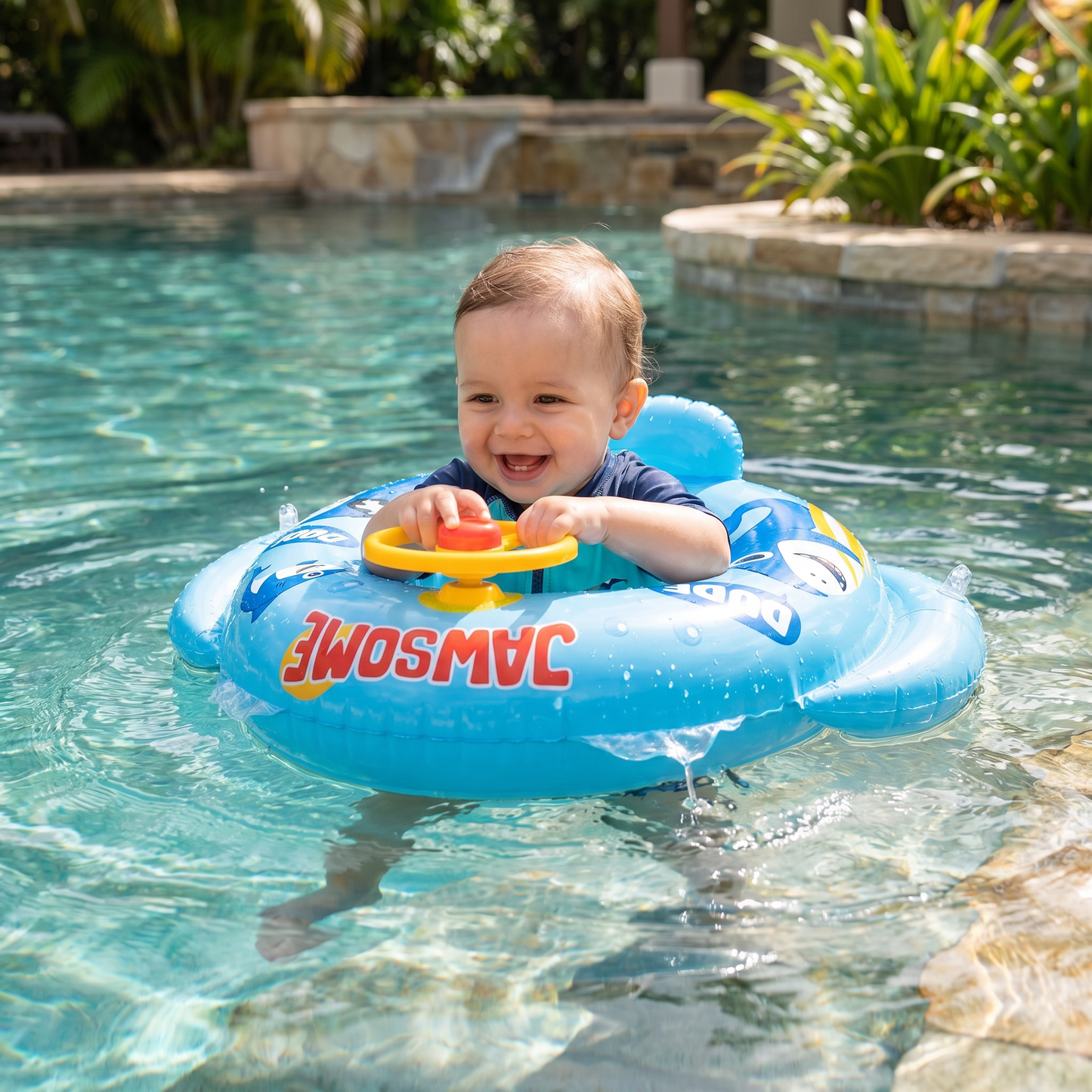 Baby Shark Pool Float with Steering Wheel for Toddlers