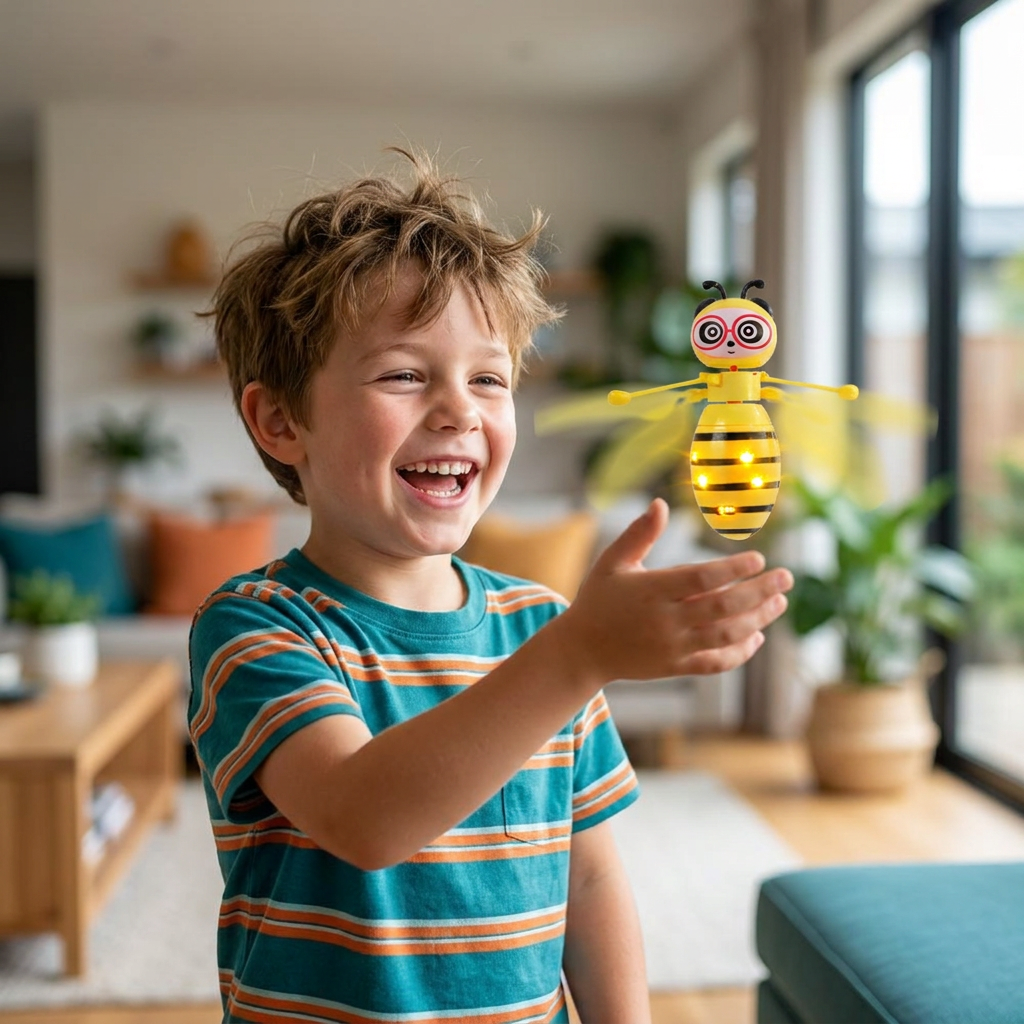 Hand-Controlled Flying Bee Toy with Motion Sensor and LED Lights