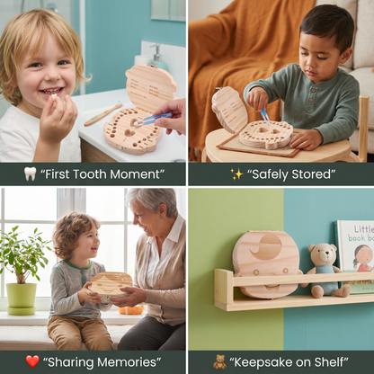 Wooden Tooth Box for Kids – Milk Tooth Storage & Keepsake Box