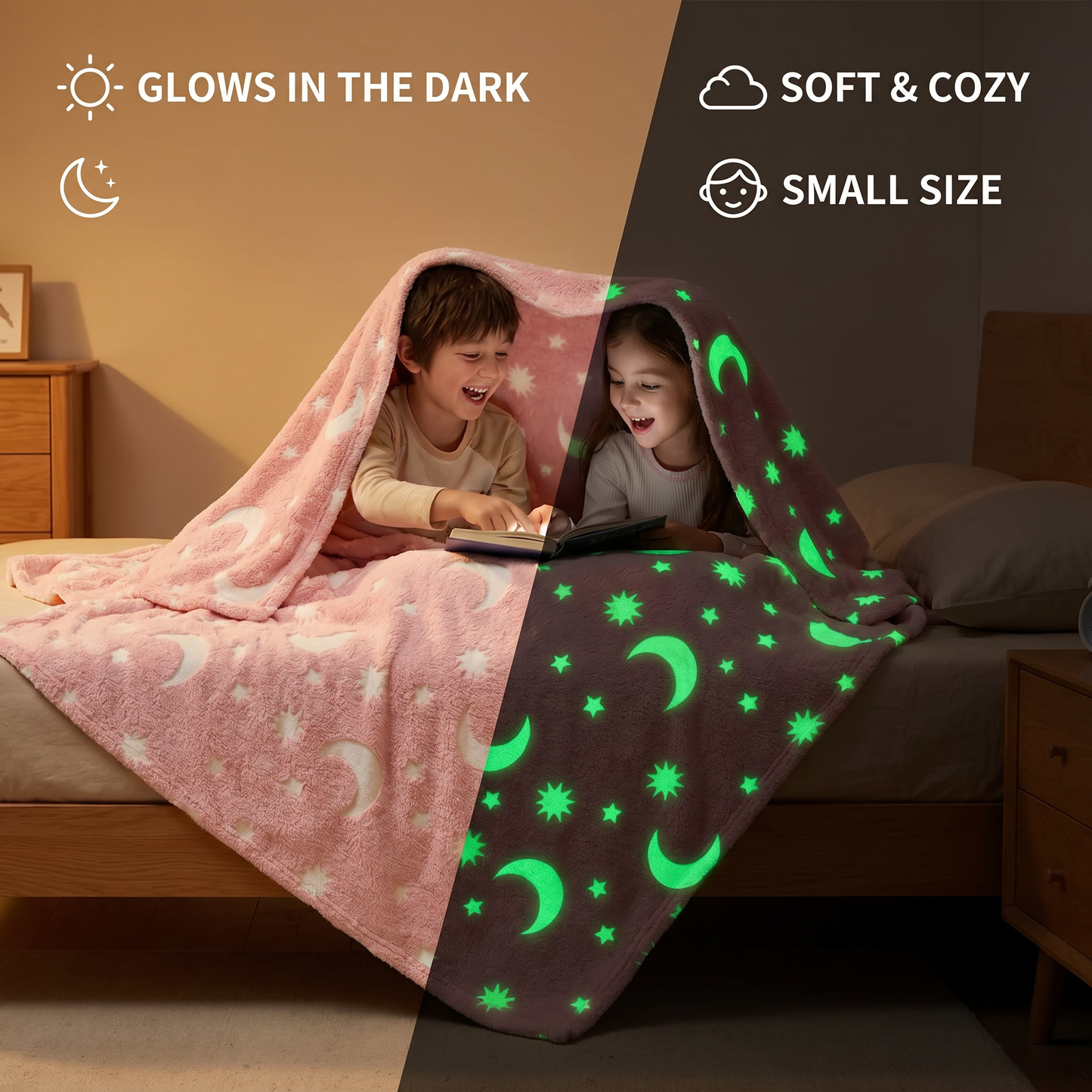 Shimmering Star Blanket – Glow-in-the-Dark Cozy Blanket