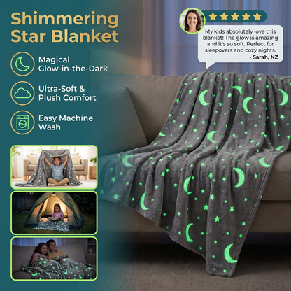 Shimmering Star Blanket – Glow-in-the-Dark Cozy Blanket