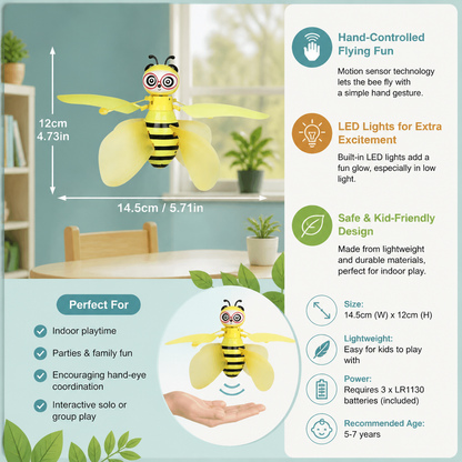 Hand-Controlled Flying Bee Toy with Motion Sensor and LED Lights