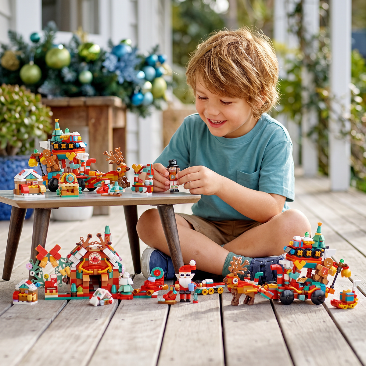 Christmas Village Building Blocks Advent Calendar for Kids