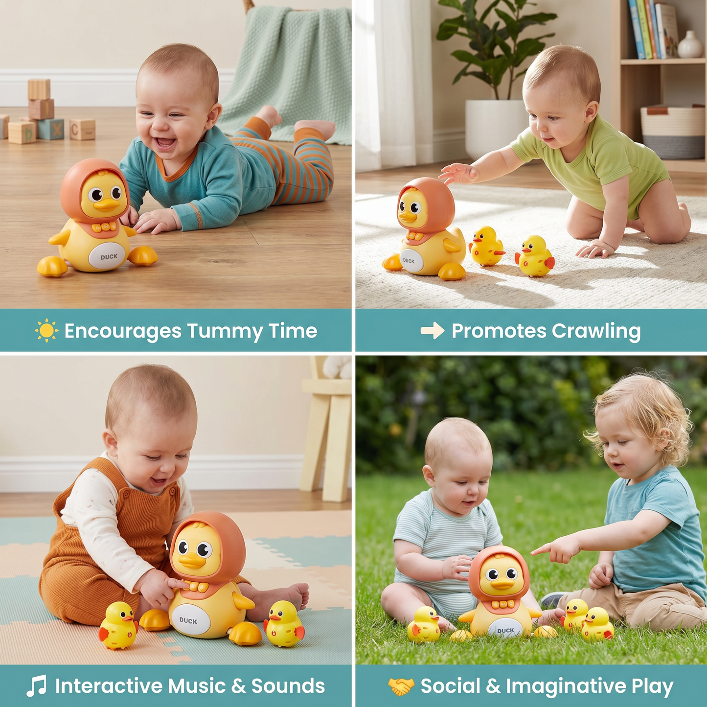 Musical Duck Family Crawling & Learning Toy for Babies