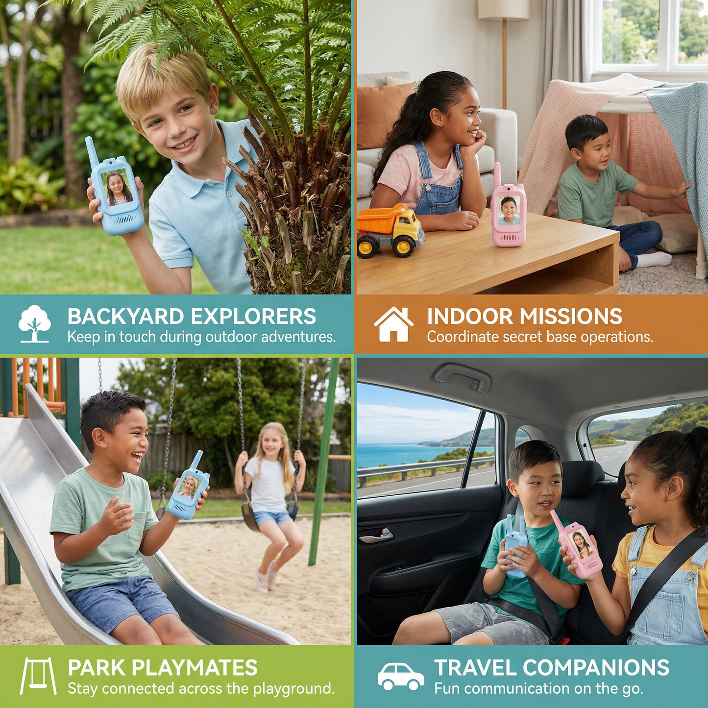 Kids' Video Walkie-Talkie 2-Pack – Radios with Camera & Screen