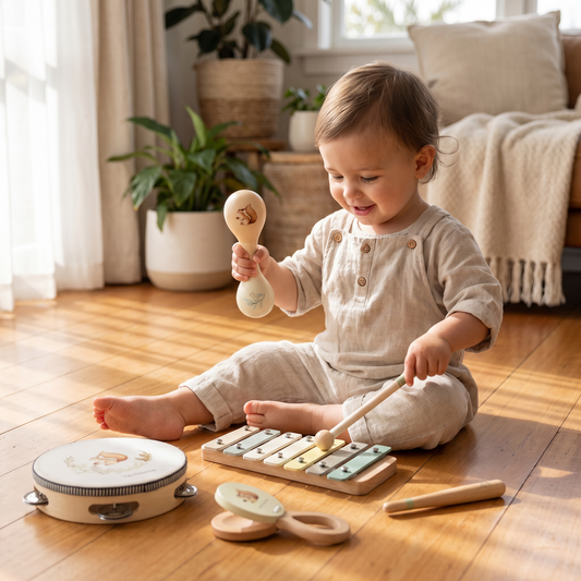 Montessori Wooden Musical Instruments Set for Babies – Sensory Learning Toy