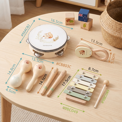 Montessori Wooden Musical Instruments Set for Babies – Sensory Learning Toy