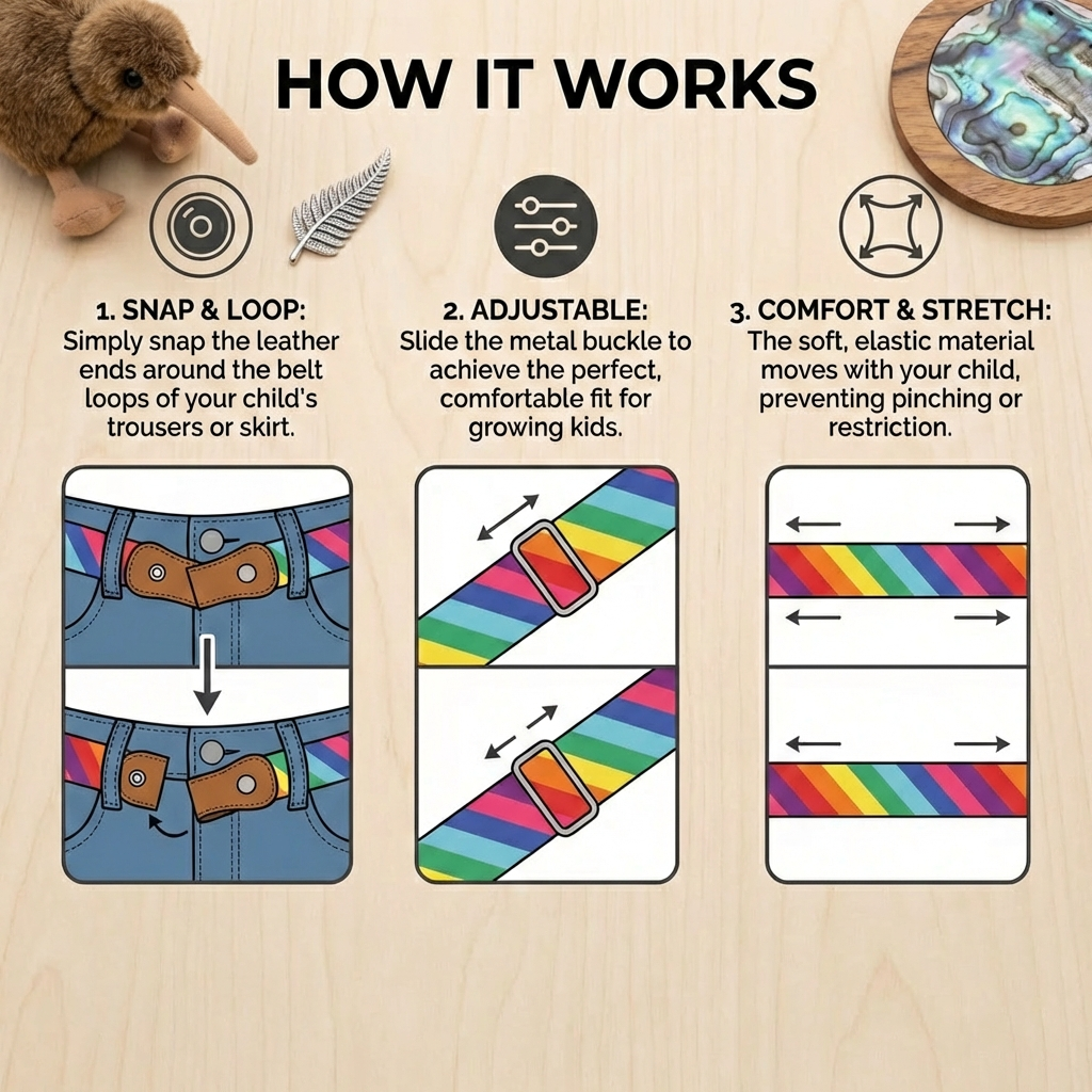 Comfortable Elastic Kids Belt – Suitable for All Ages
