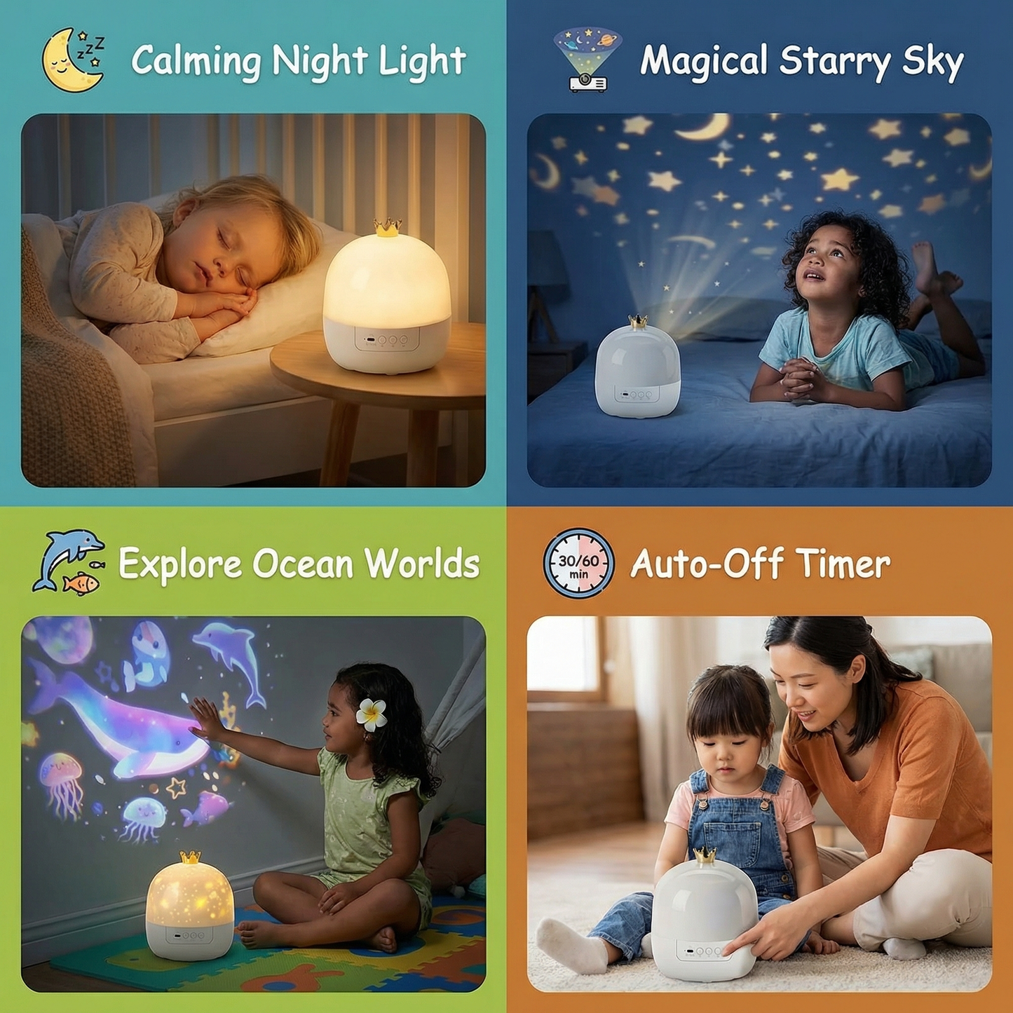 2-in-1 Kids Night Light and Projector
