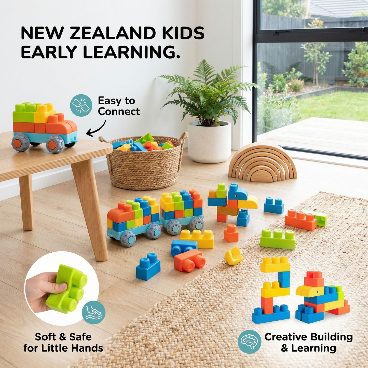 Child-Safe Rubber Building Blocks for Early Learning