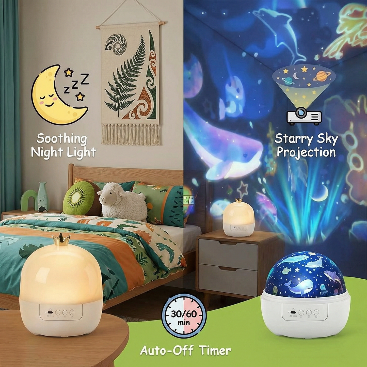 2-in-1 Kids Night Light and Projector