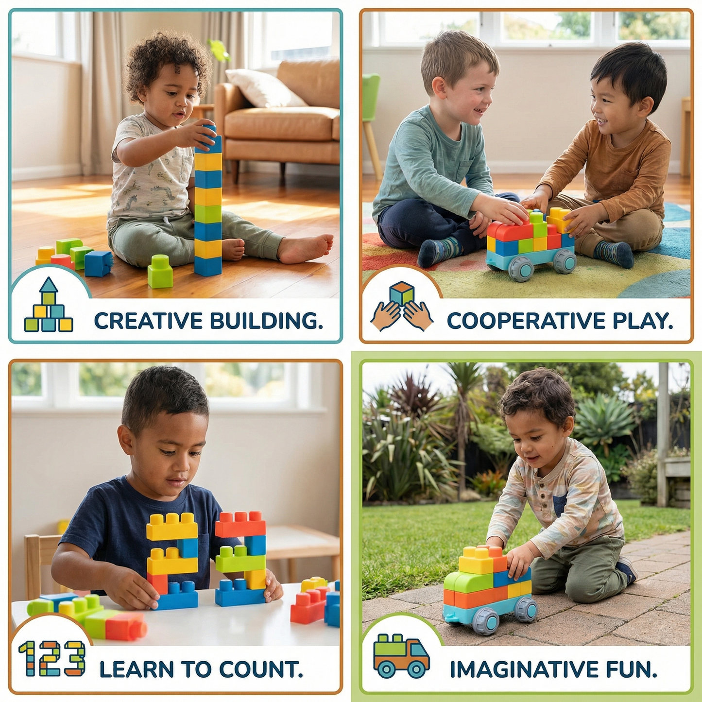 Child-Safe Rubber Building Blocks for Early Learning