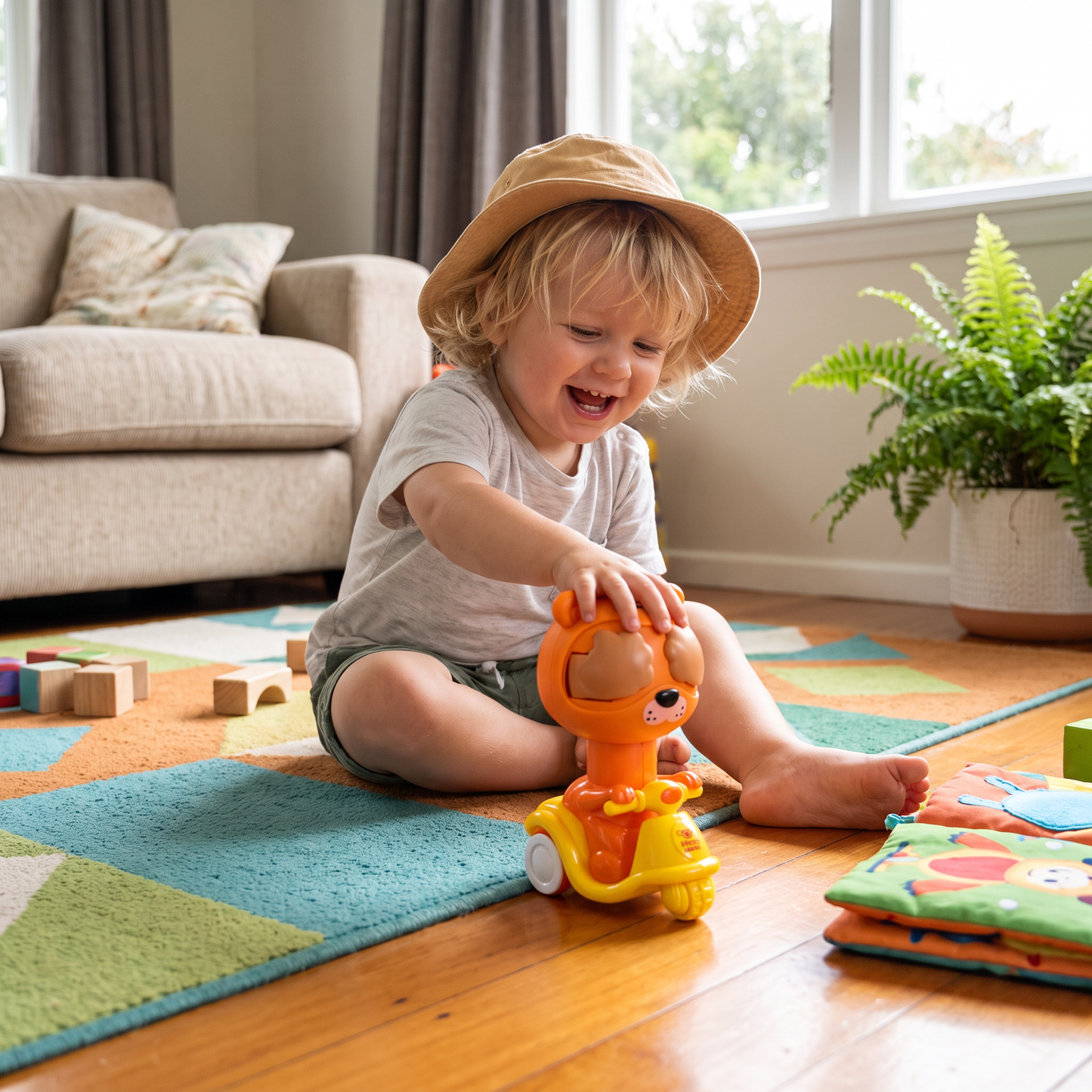 Press & Go Animal Motorcycle Toy – Cute Hide-and-Seek Character Car