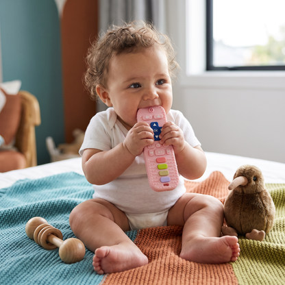 Silicone Remote Control Baby Teether – BPA-Free Sensory Chew Toy