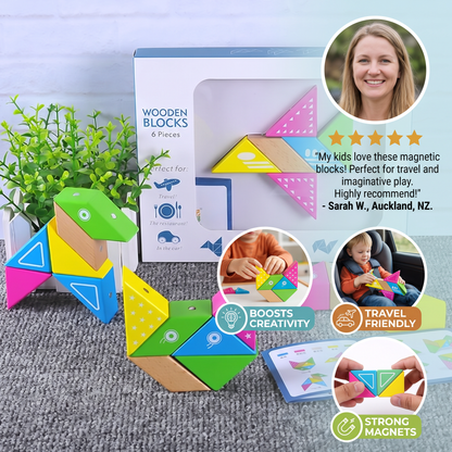 Magnetic Wooden Geometry  Puzzle Blocks