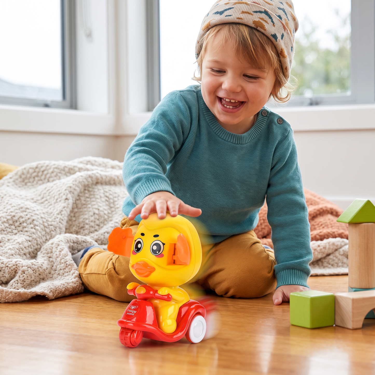 Press & Go Animal Motorcycle Toy – Cute Hide-and-Seek Character Car