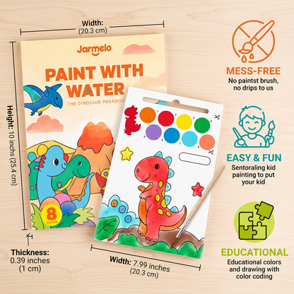 Watercolor Painting Book with Brush – Mess-Free Paint with Water Fun