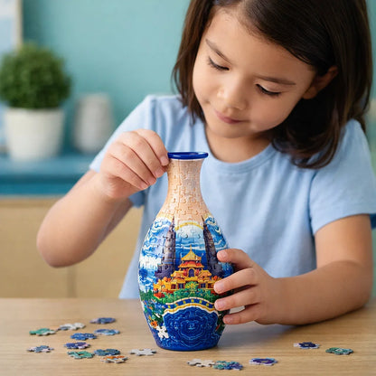 Elegant 3D Puzzle Vase - Usable for Real Flowers