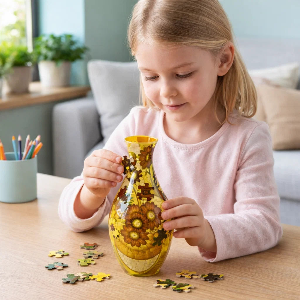 Elegant 3D Puzzle Vase - Usable for Real Flowers