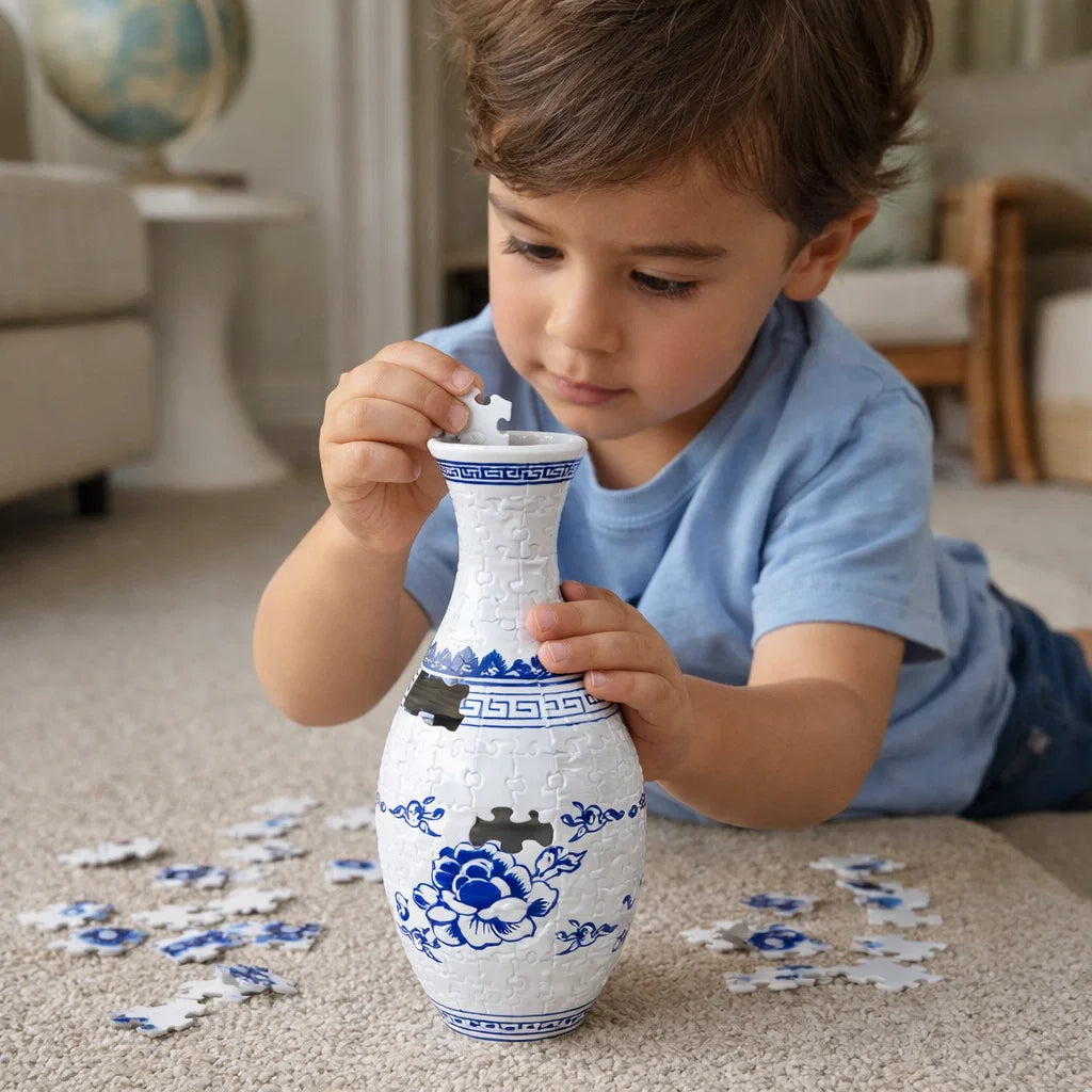 Elegant 3D Puzzle Vase - Usable for Real Flowers