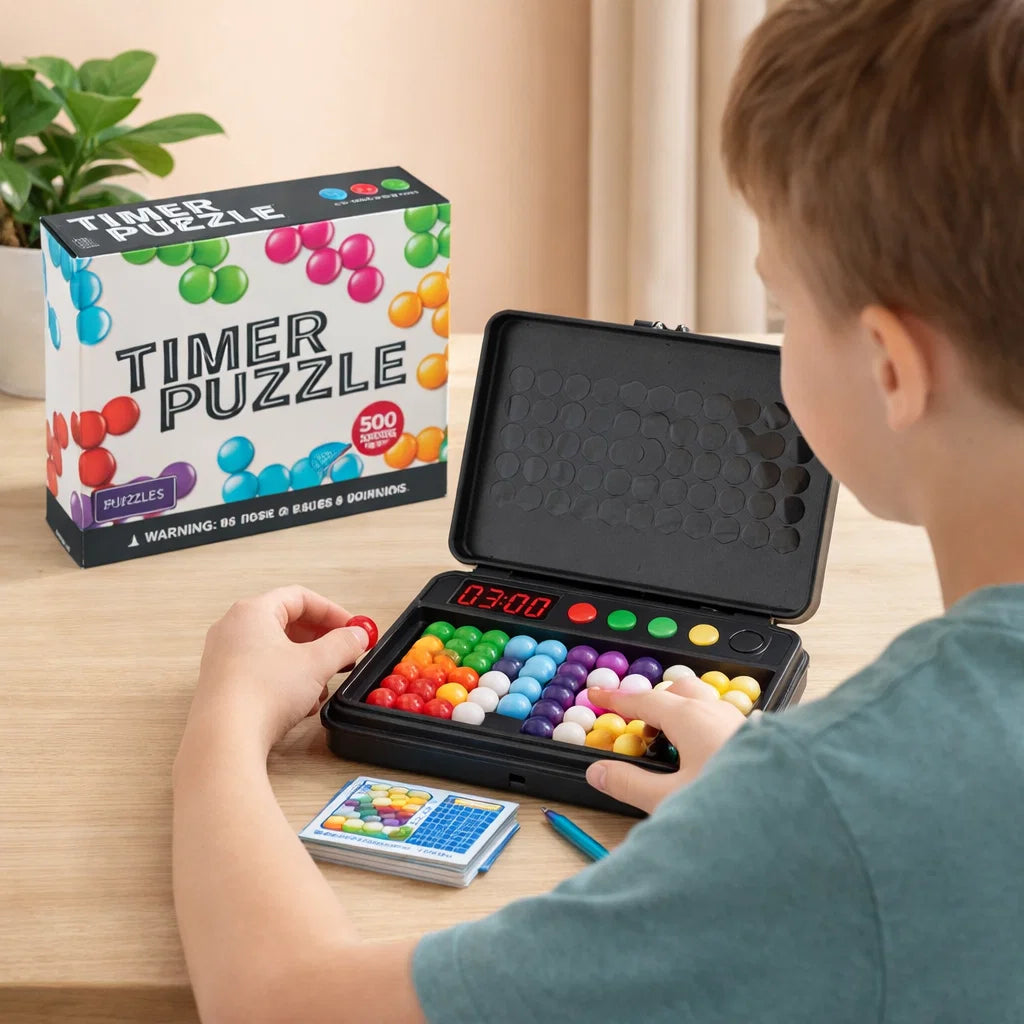 Logic Puzzle Game for Kids – 500 Puzzles with Timer