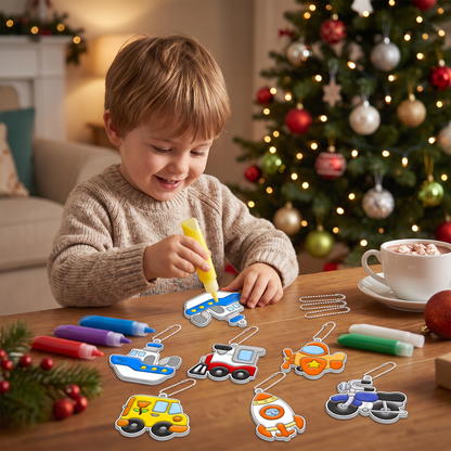 DIY Christmas No-Bake Glue Painting Ornament Craft Kit for Kids
