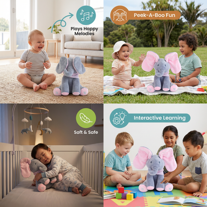 Elephant Peek-A-Boo – Interactive Plush Toy