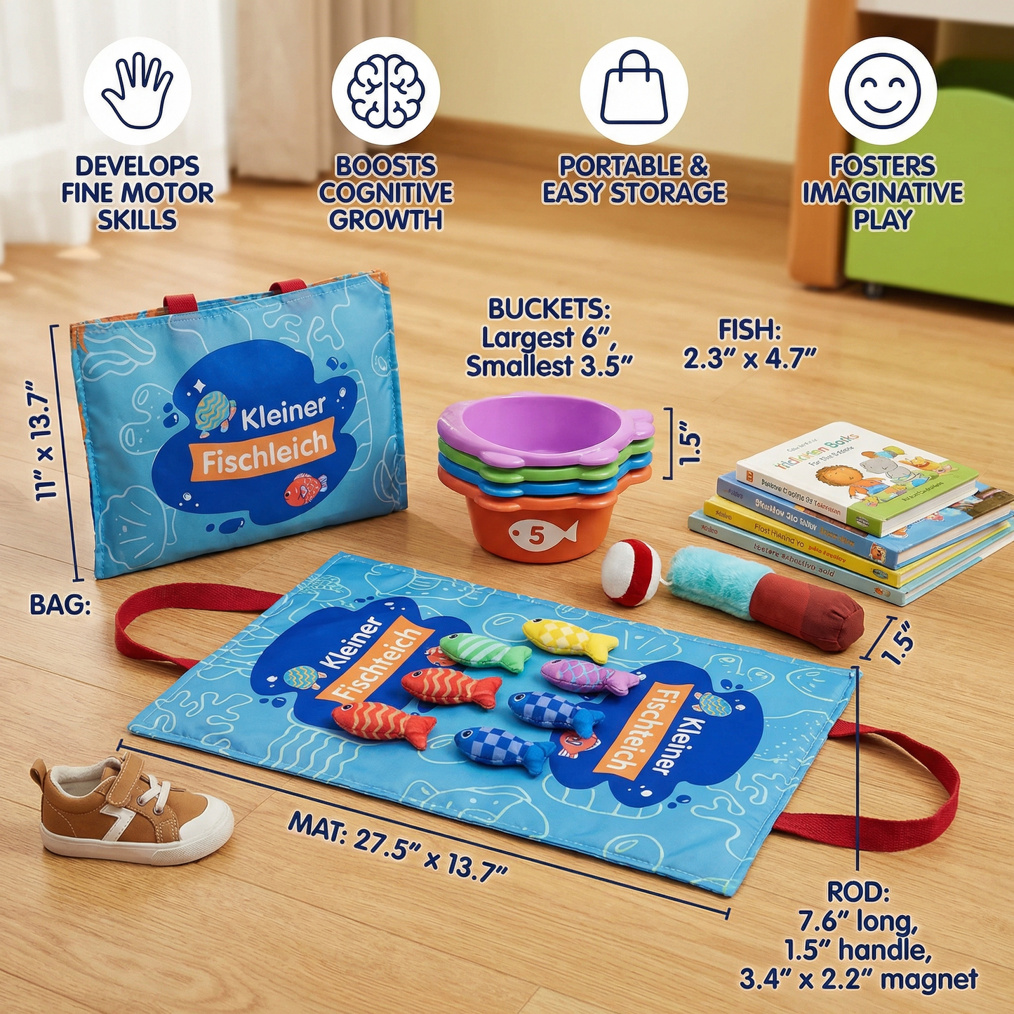 Montessori Plush Fish Pond Children's Toy