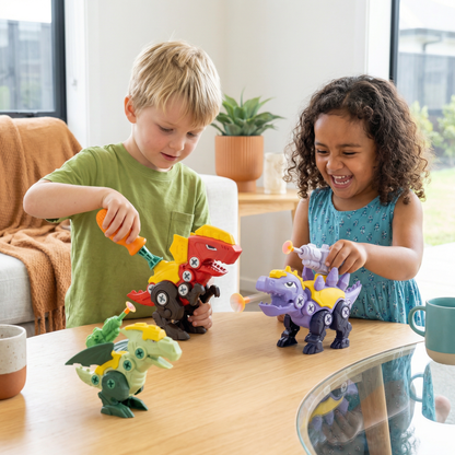 Dinosaur Screw Toy Set with Suction Cup Cannon